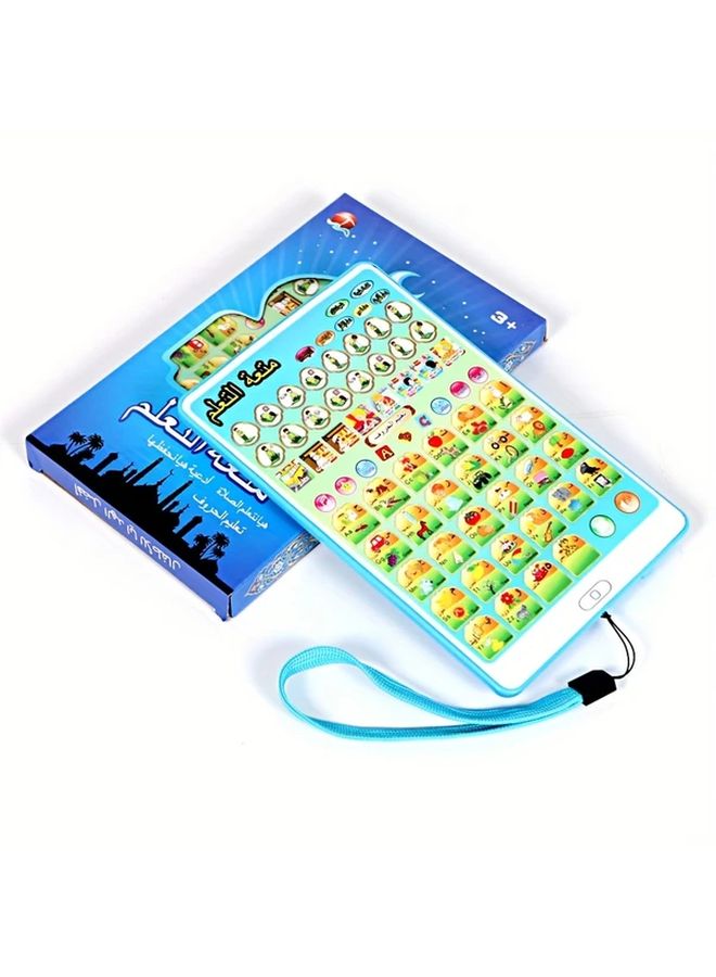 جهاز لوحي تعليمي أزرق مع مكتبة كتب إلكترونية وتقنية التعرف الصوتي للأطفال - Image 1